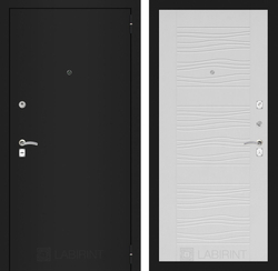 Входная металлическая дверь Лабиринт Classic (Классик) шагрень черная 06 - Белое дерево