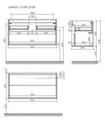 Тумба с раковиной Sancos Marmi 1.0 100 см MR1.0100ECH дуб чарльстон