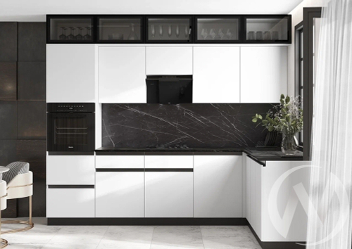 Кухня Техно-6 3;0х1;8м (белый/браш вайт/кастилло темный)