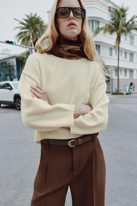 ZARA БАНДАНА С ПРИНТОМ, КОРИЧНЕВЫЙ