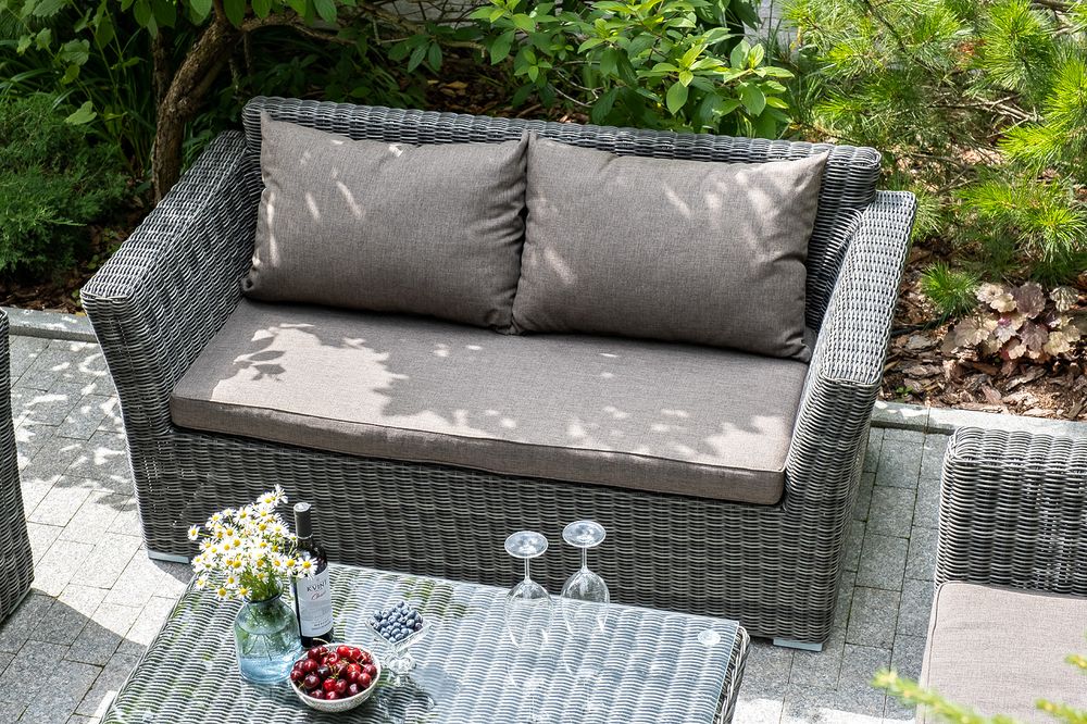 "Капучино Cингл" лаунж-зона из искусственного ротанга, цвет графит