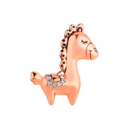 Брошь Shadore Лошадка FAN-07028 BW/RG