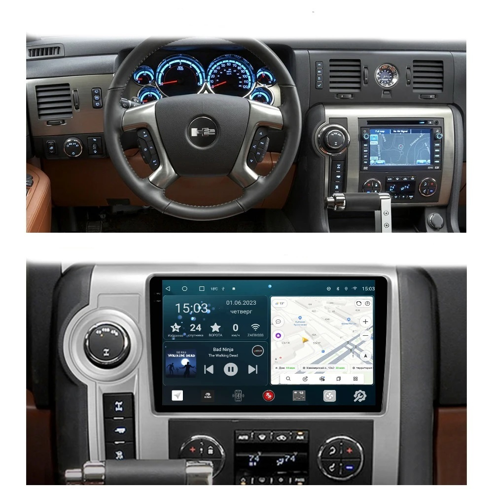 Магнитола для Hummer H2 2002-2009 - Carmedia EW-9298 QLed+2K, Android 13, TS20, CarPlay, 4G SIM-слот