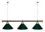 Лампа STARTBILLIARDS 3 пл. (плафоны зеленые,штанга золотая,фурнитура золото)