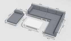 Hacienda, набор белый/серый, алюминий