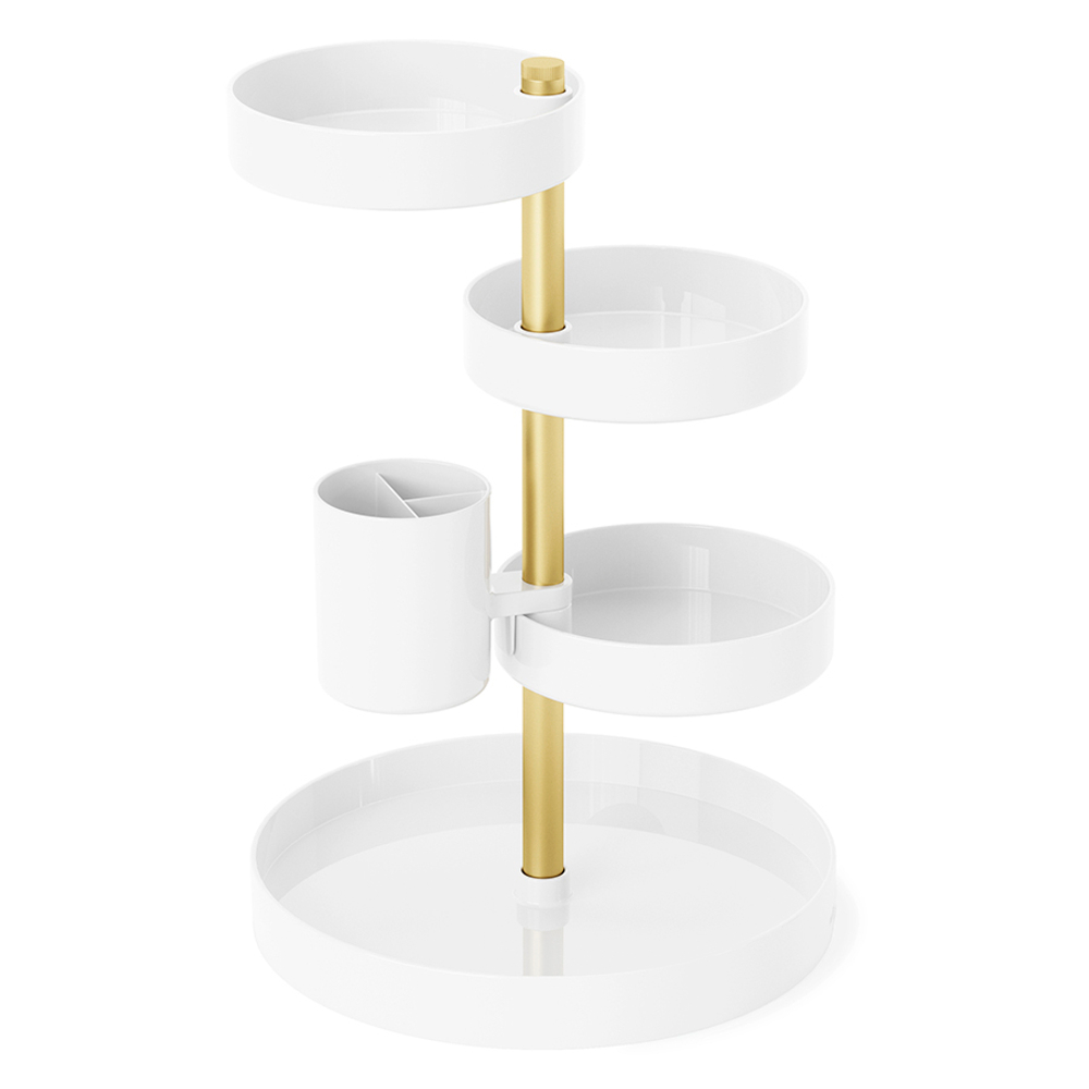 Органайзер настольный pirouette, белый/латунь