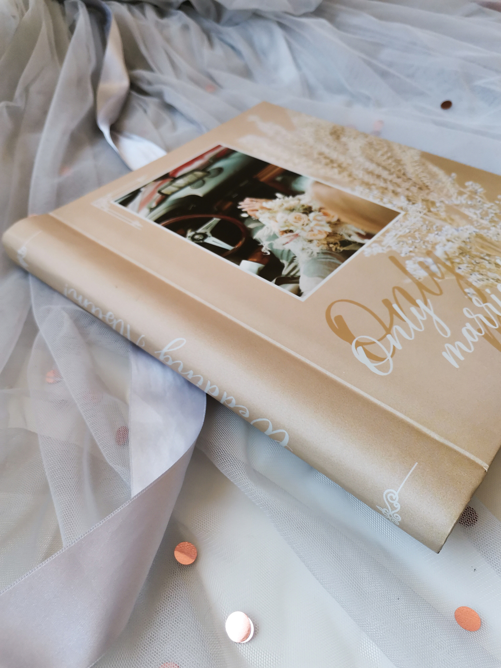 Фотоальбом свадебный на 20 магнитных листов 23х28 см. "Only married"