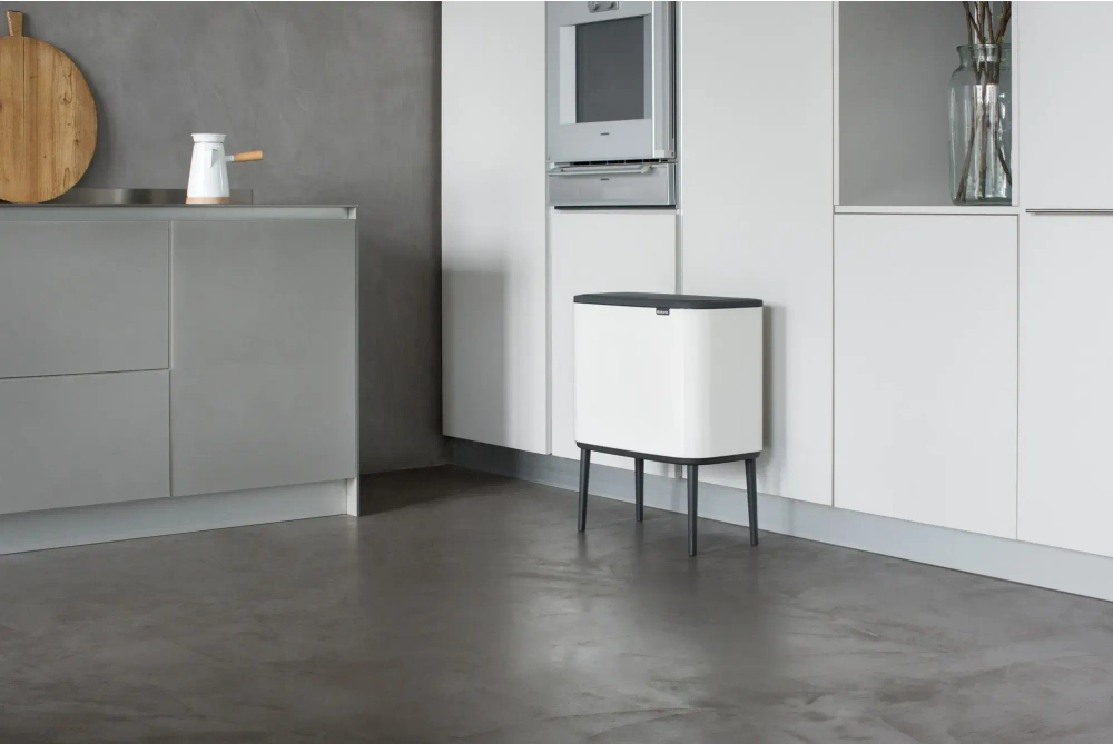 Brabantia Контейнер для мусора Bo Touch 11 л + 23 л белый