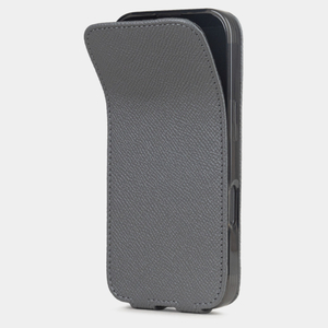 Чехол iPhone 17 Pro Max натуральная кожа сафьяно, серого цвета