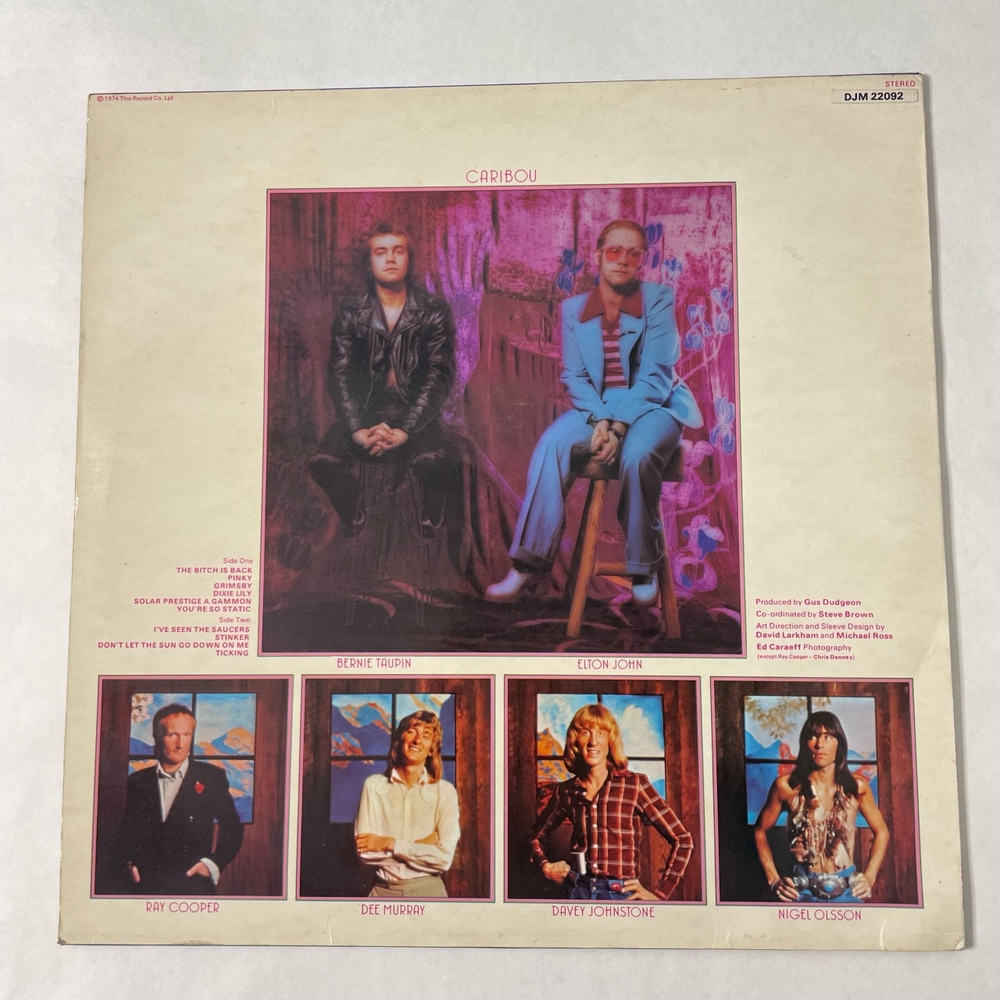 Винтажная виниловая пластинка LP Elton John Caribou (Англия 1974)