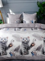 Постельное белье 1,5 полисатин Павлайн Котик