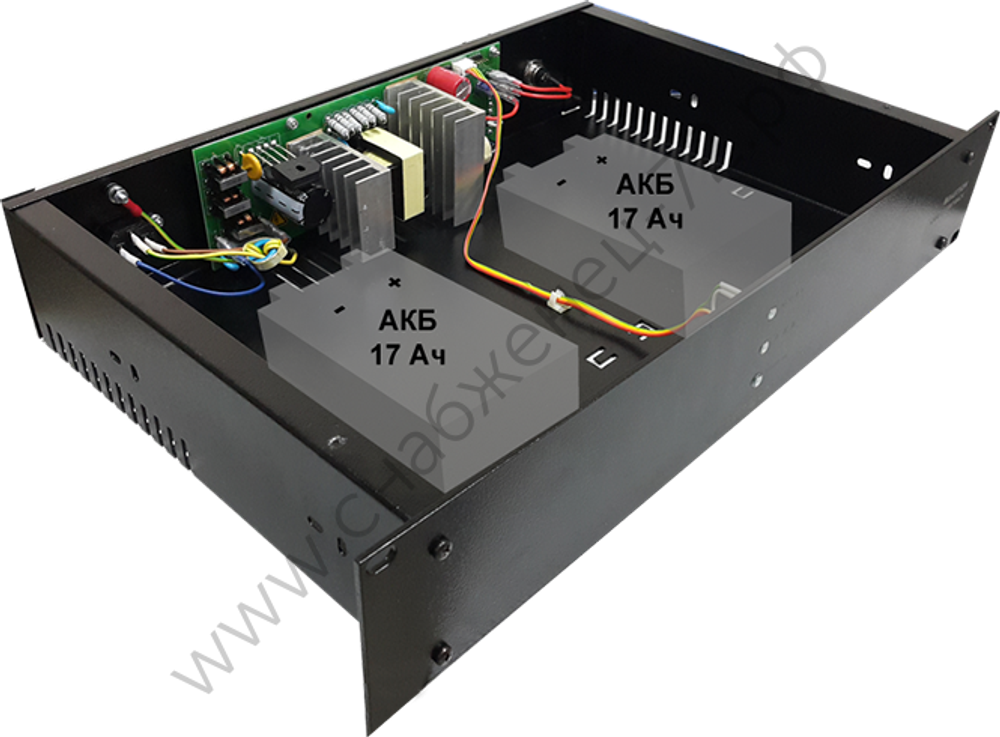 СКАТ-1200И7 RACK (СКАТ ИБП-12/5-2x17-RACK) источник питания 12В, 5А, высота 2U под 2