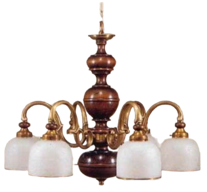 Люстра на 6 ламп со стеклом 70 см