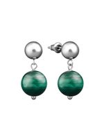 Серьги База 8 с малахитом / Basic 8 green