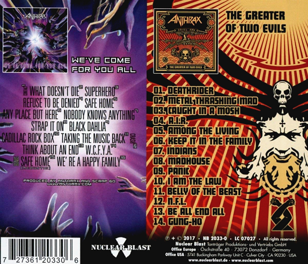 Anthrax / We've Come For You All + The Greater Of Two Evils (2CD)