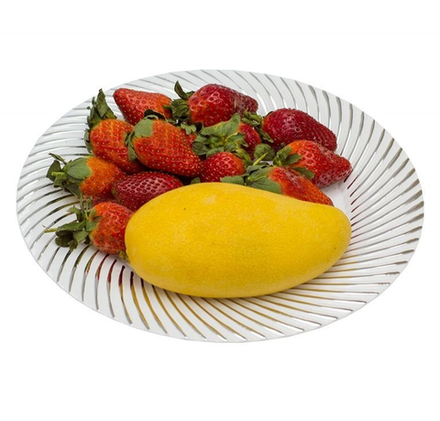 Тарелка Complement пластиковая белая с серебряной волной d=230мм 12шт/упак