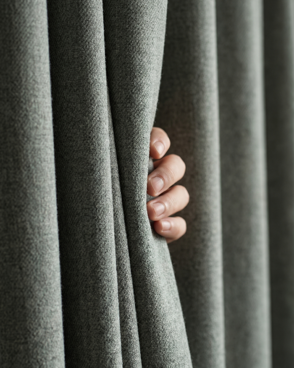 Штора блэкаут Твид (серо-зеленый)