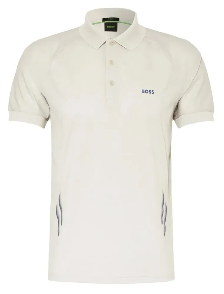 Мужское теннисное поло BOSS Piraq Active Slim Fit Polo Shirt - light beige