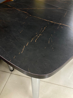 Стол разд Пластиковый подстолье прямое хром Царг.пояс венге Ст-ца каспий черное золото (венге)