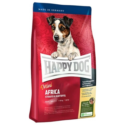 Happy Dog Sensible Mini Africa - корм для собак мелких пород с пищевой аллергией с мясом страуса и картофелем