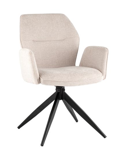 Стул обеденный поворотный с подлокотниками Hem рогожка бежевый