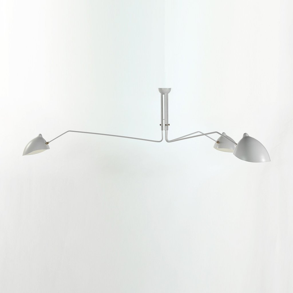 Ceiling design lamp Three Arms by Serge Mouille (White)