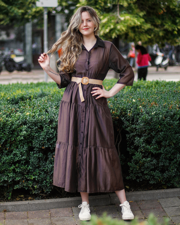 Платье, цвет шоколадный, Италия