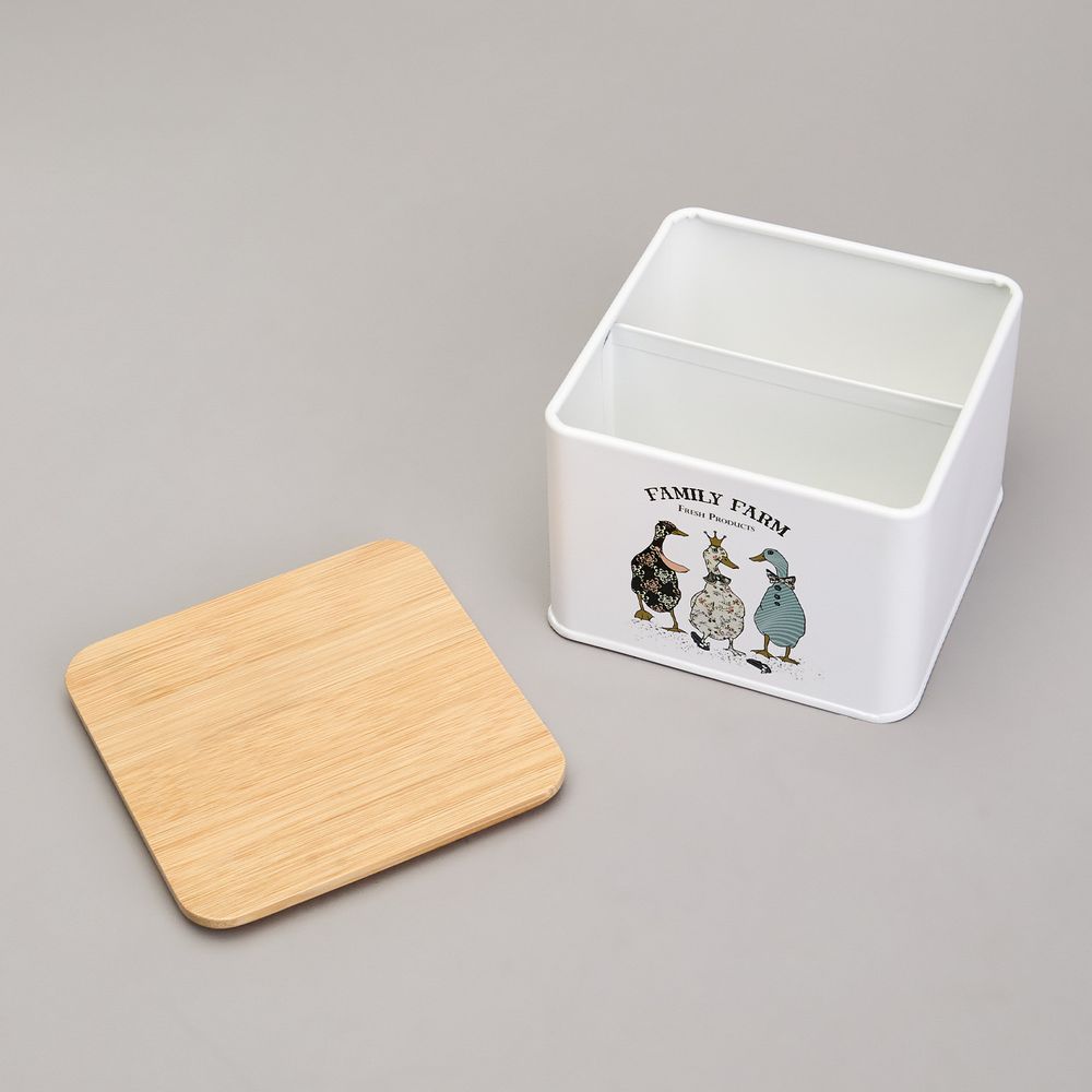 БАНКА ДЛЯ ЧАЙНЫХ ПАКЕТИКОВ AGNESS "FAMILY FARM" 11,5*11,5*8,5 СМ