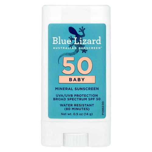 Blue Lizard Australian Sunscreen, Baby Mineral Sunscreen Stick, SPF 50, 0.5 oz (14 g)
