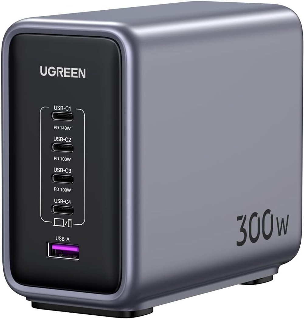 Зарядное устройство 4xUSB C+1xUSB, 300W, Gan, X UGREEN 90903B