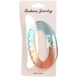 Заколка-краб для волос «Мон Пион», овал, микс 6 цветов, 9,5см (Блистер)