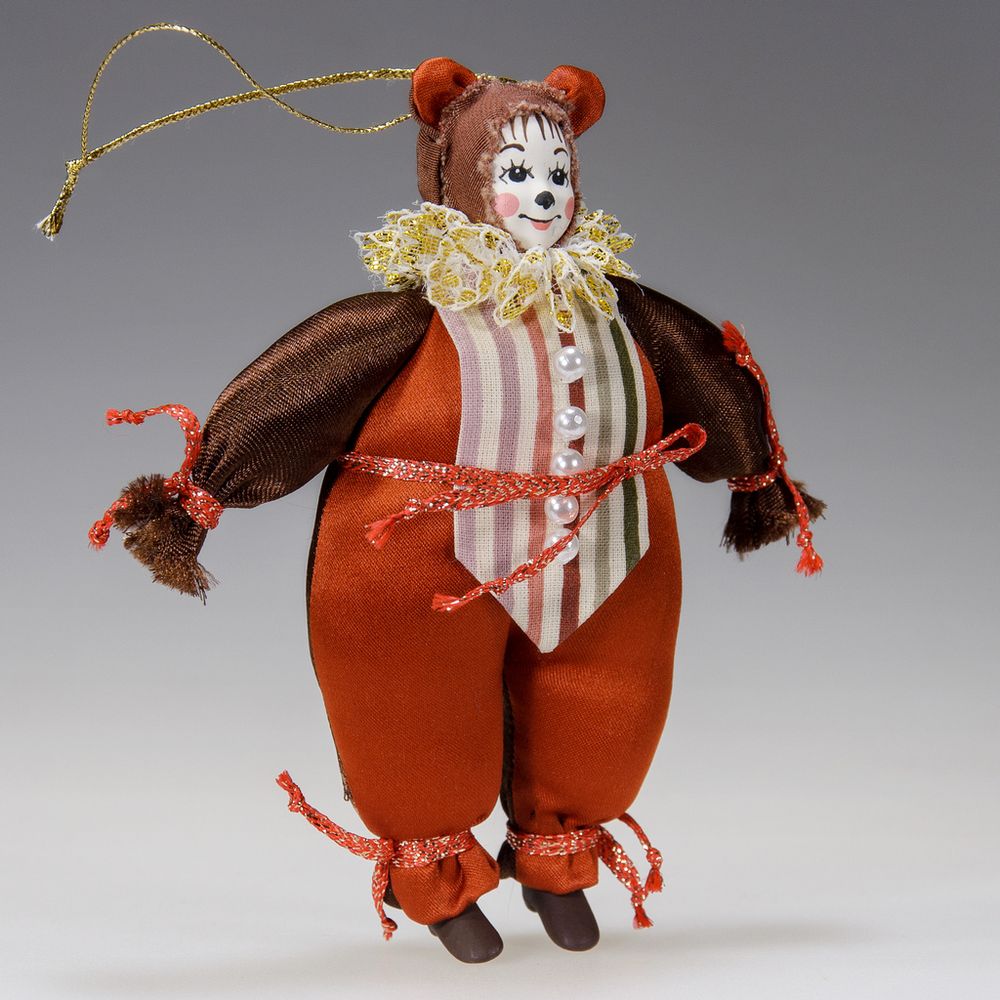 Ёлочная игрушка Мальчик-Медвежонок текстильный