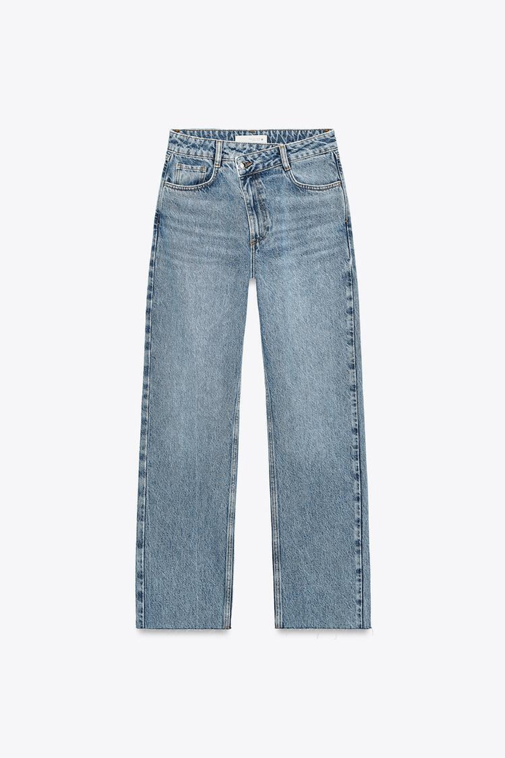 ZARA ДЖИНСЫ Z1975 STRAIGHT LEG HIGH WAIST, ВЫЦВЕТШИЙ СИНИЙ