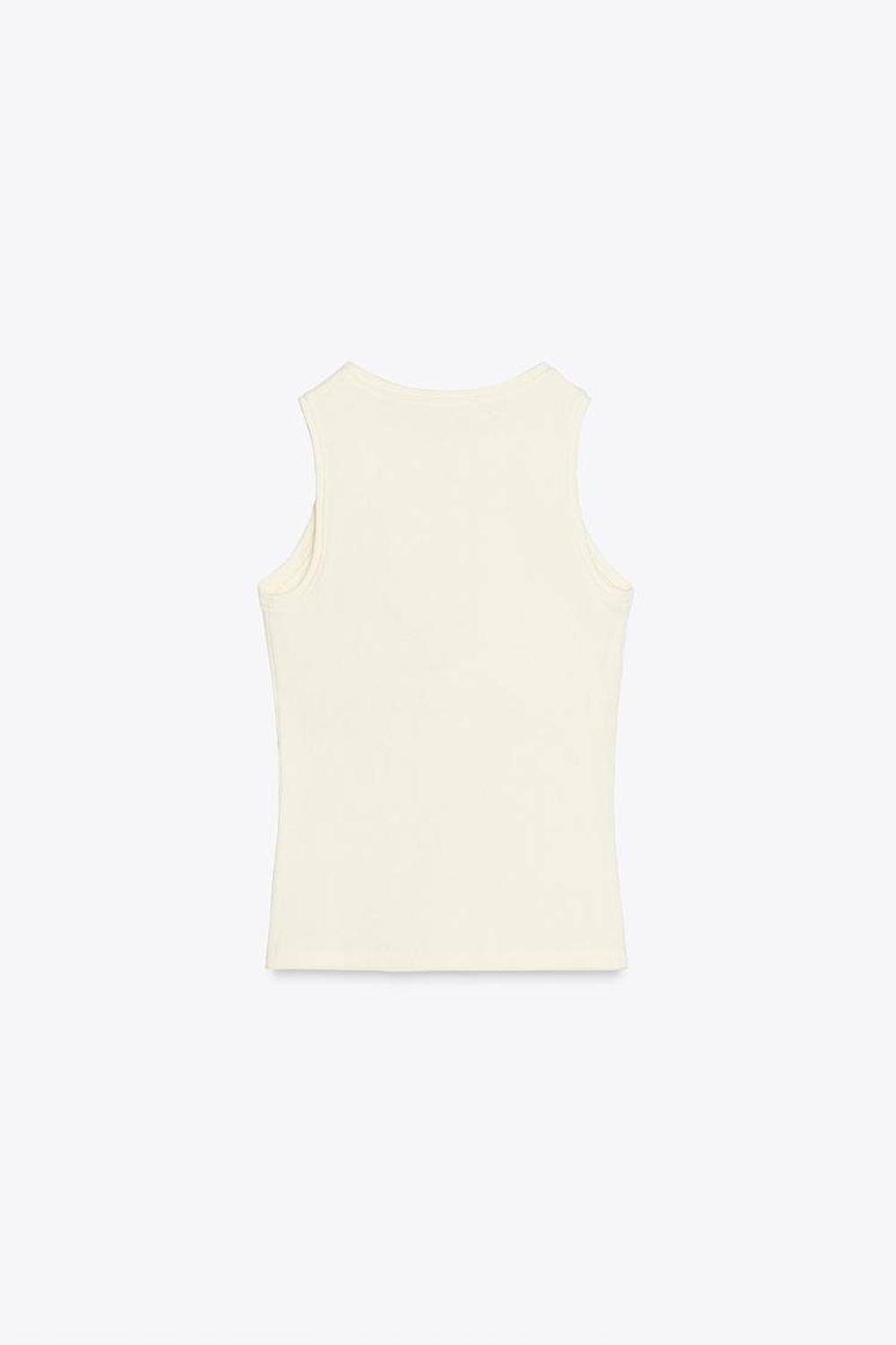 ZARA ТОП БЕЗ РУКАВОВ, СЛОНОВАЯ КОСТЬ