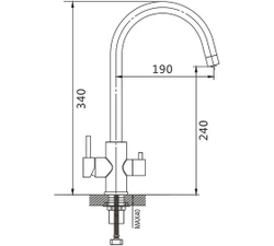 Смеситель для кухни с подключением фильтра питьевой воды, золотой сатин, Shevanik S128G