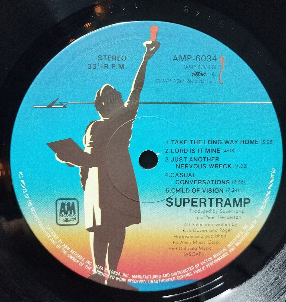 Винтажная виниловая пластинка LP Supertramp Breakfast In America (Japan 1979) (Obi) Gone Hollywood AMP-6034