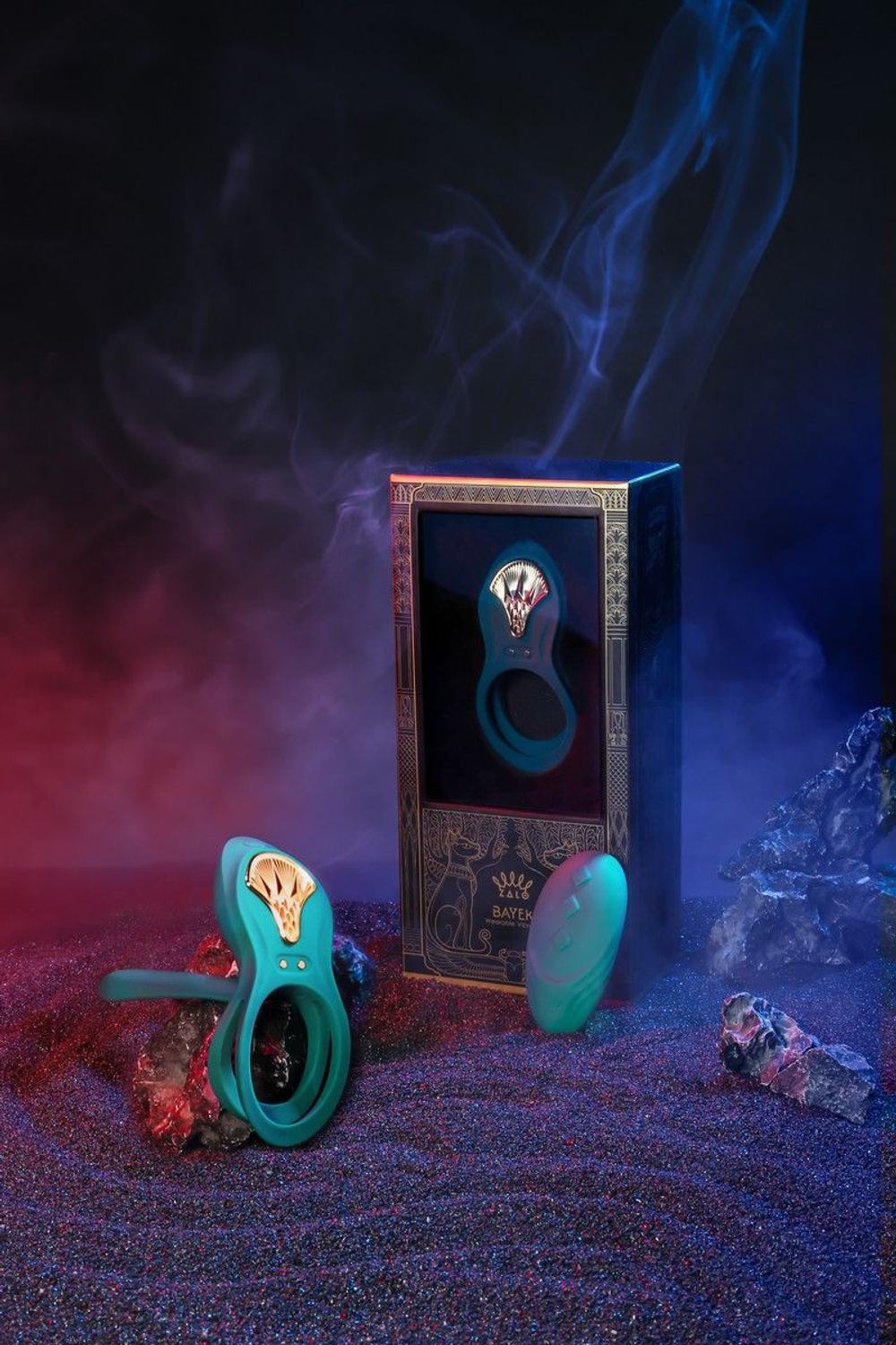 Зеленое эрекционное виброкольцо Bayek с пультом ДУ (Цвет: зеленый)