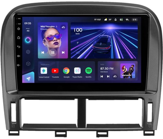 Магнитола для Lexus LS430 Toyota Celsior XF30 2000-2006 (ШГУ цветной) - Teyes CC3 монитор 9" QLED на Android 10, ТОП процессор, 4Гб+32Гб, CarPlay, 4G SIM-слот