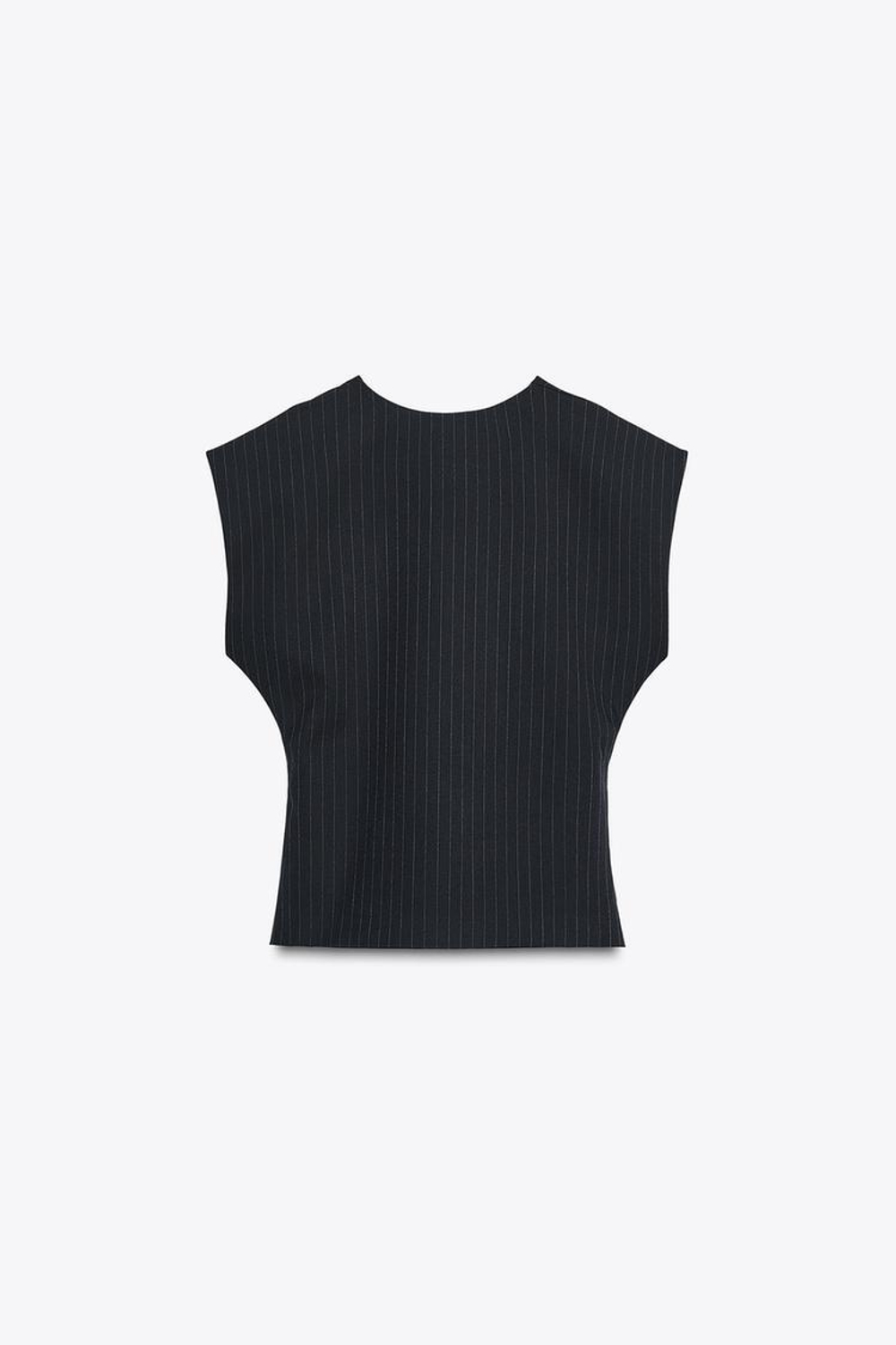 ZARA ЖИЛЕТ В ТОНКУЮ ПОЛОСКУ, МОРСКОЙ СИНИЙ