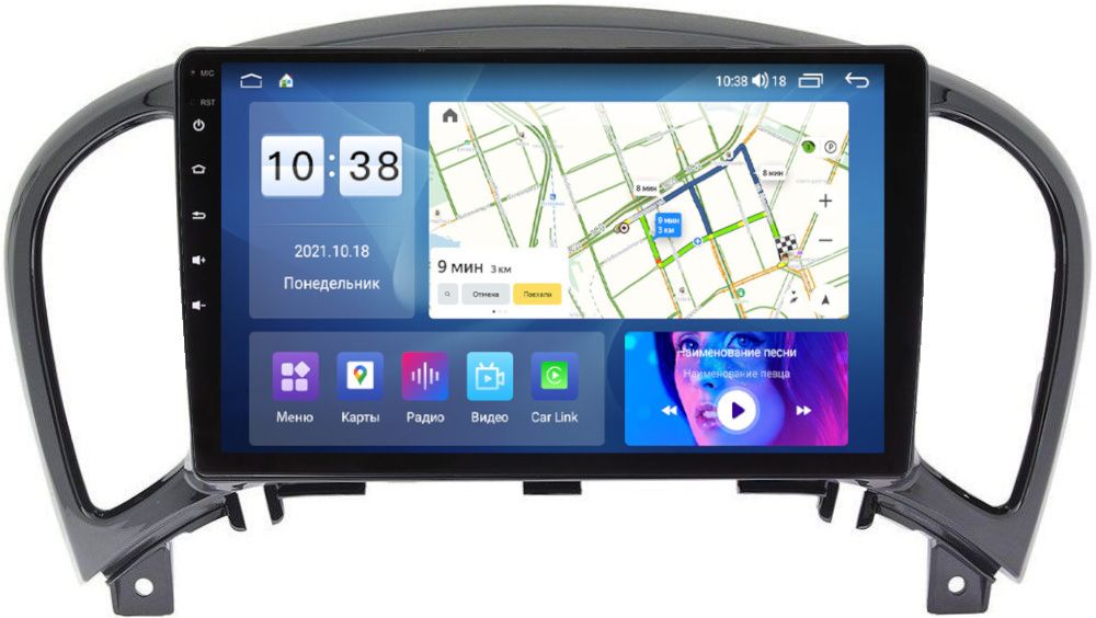 Магнитола для Nissan Juke 2011-2019 - Parafar PF789LUX1UHD на Android 13, QLED, ТОП процессор, 8Гб+128Гб, CarPlay, 4G SIM-слот