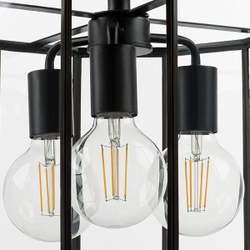 798237 Люстра GENNI 3х40W E27 ЧЕРНЫЙ МАТОВЫЙ/ПРОЗРАЧНЫЙ