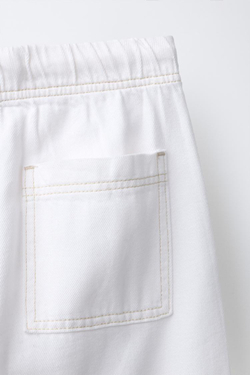 ZARA ДЖИНСЫ ШИРОКОГО КРОЯ, ЭКРЮ