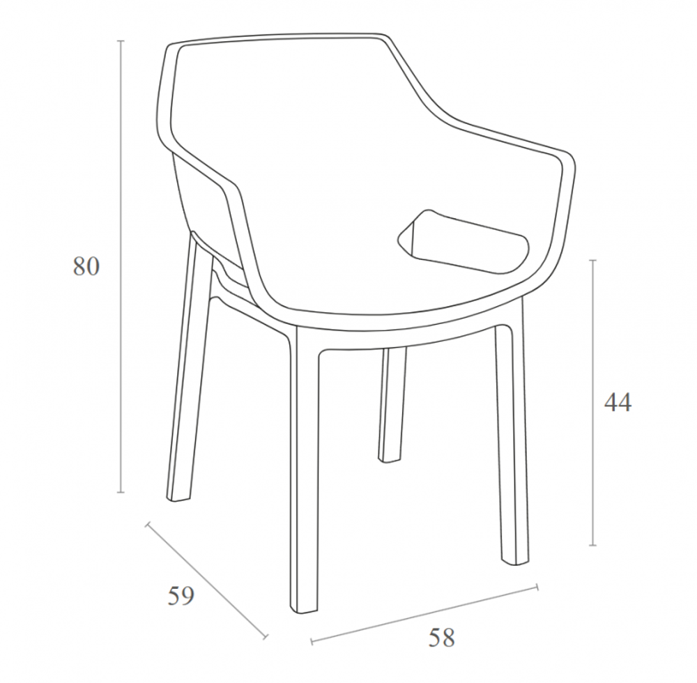 Кресло пластиковое Siesta Contract Dora, оливковый