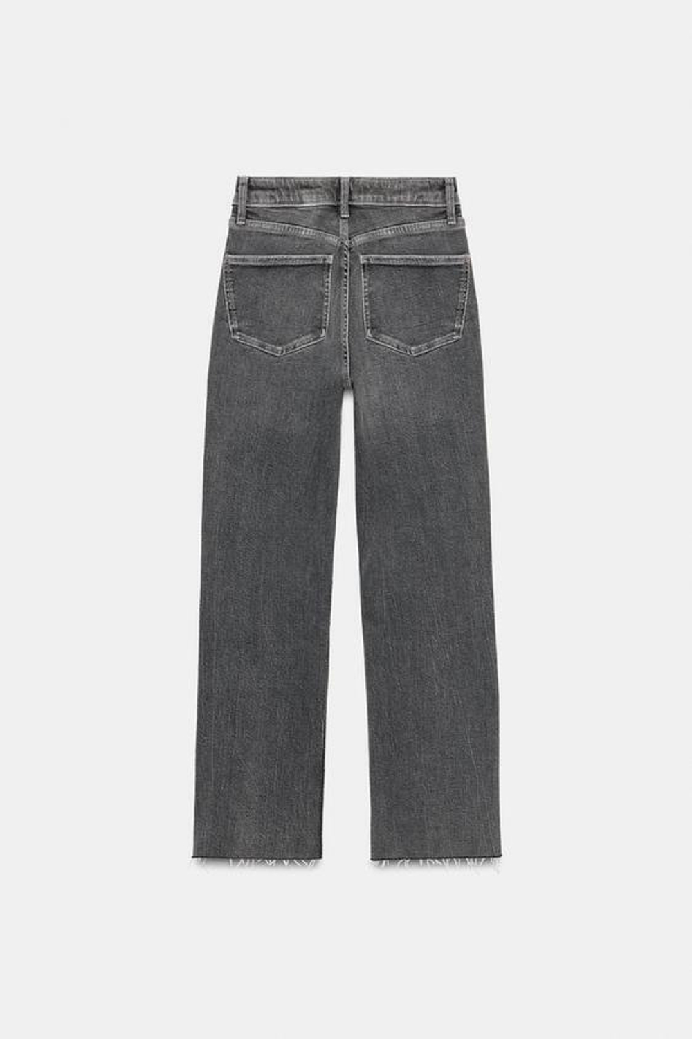 ZARA УКОРОЧЕННЫЕ РАСКЛЕШЕННЫЕ ДЖИНСЫ TRF С ВЫСОКОЙ ПОСАДКОЙ, АНТРАЦИТОВО-СЕРЫЙ