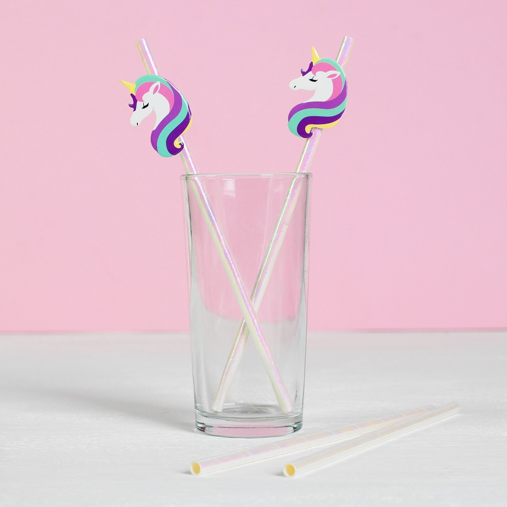 Трубочки для коктейля в асс., набор 6 шт.