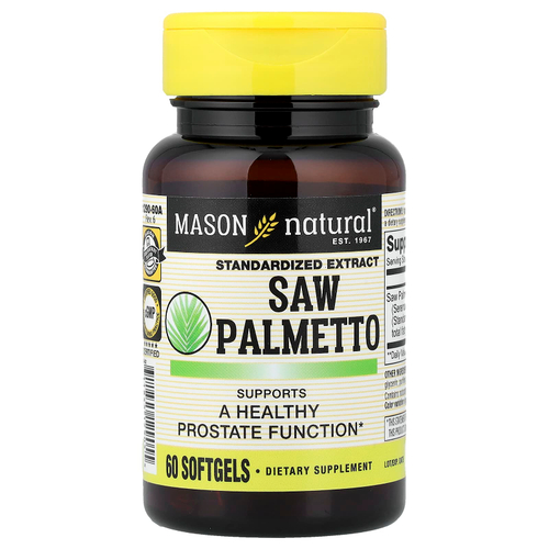 Mason Natural, сереноя, стандартизированный экстракт, 60 капсул (160 мг в 1 капсуле)