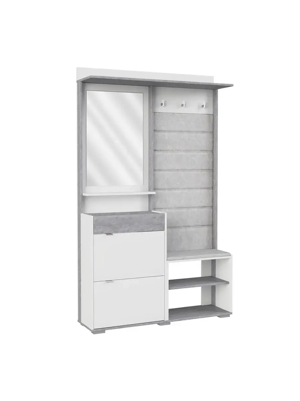 Прихожая с зеркалом Белое сияние 120х32х196