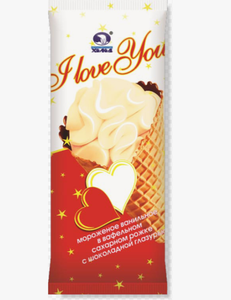 МОРОЖЕНОЕ РОЖОК 80ГР I LOVE YOU ЧЕЛНЫ