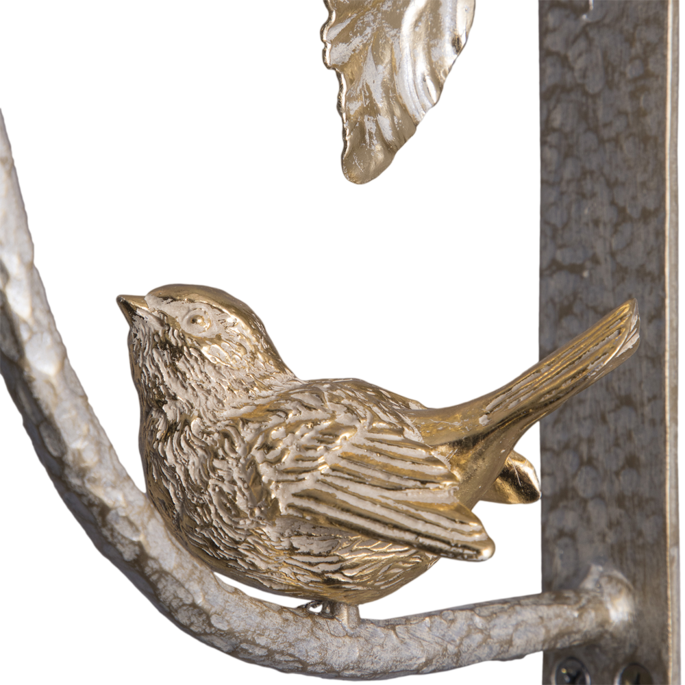 Кронштейн для цветов Птичка Терра Ливз Айвори Мраморное золото