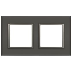 Рамка для розеток и выключателей ЭРА Elegance 14-5102-16 на 2 поста, стекло, титан